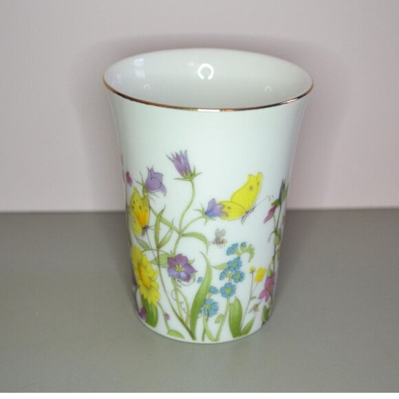 Vintage Decorative Ceramic 3 Piece Bath Set Enesco Japan Butterflies And Flowers - Picture 6 of 12